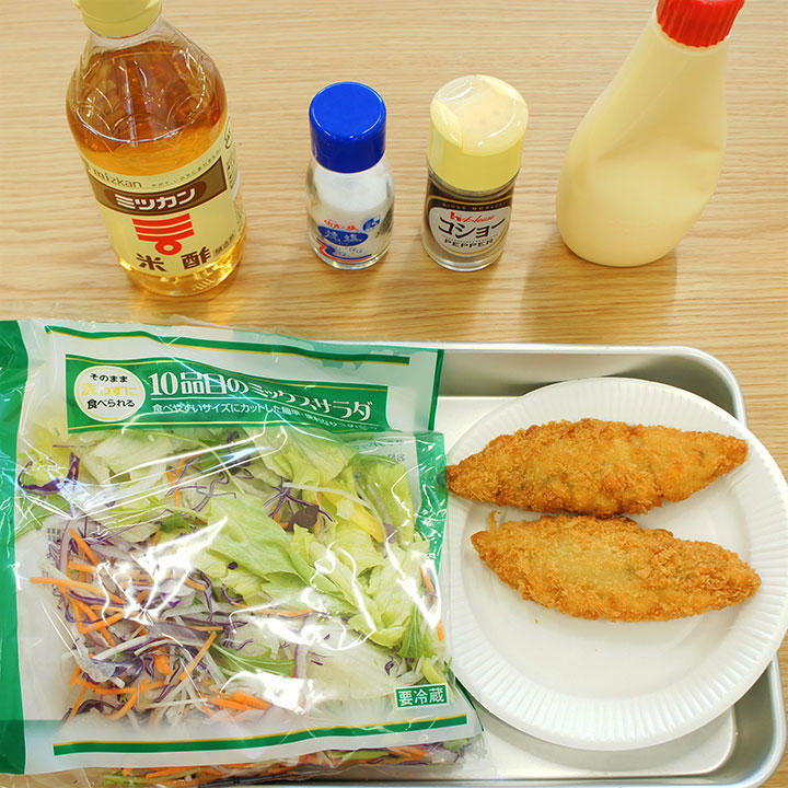 時短白身魚フライの材料