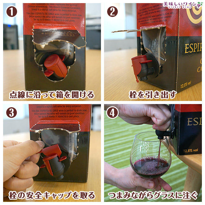 箱ワインの開け方