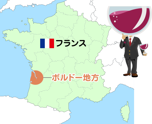 ボルドー地方の地図