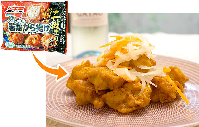 冷凍唐揚げ×野菜